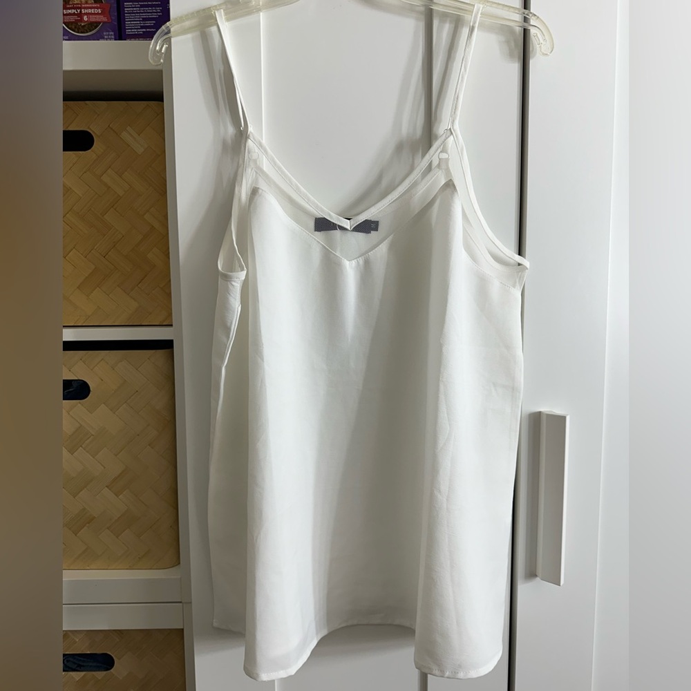 TeCrew white spaghetti strap tank top M NWT
